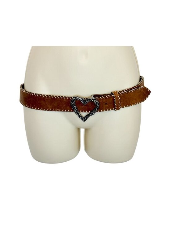 The Territory Ahead leather belt with Heart Buckle - Size L